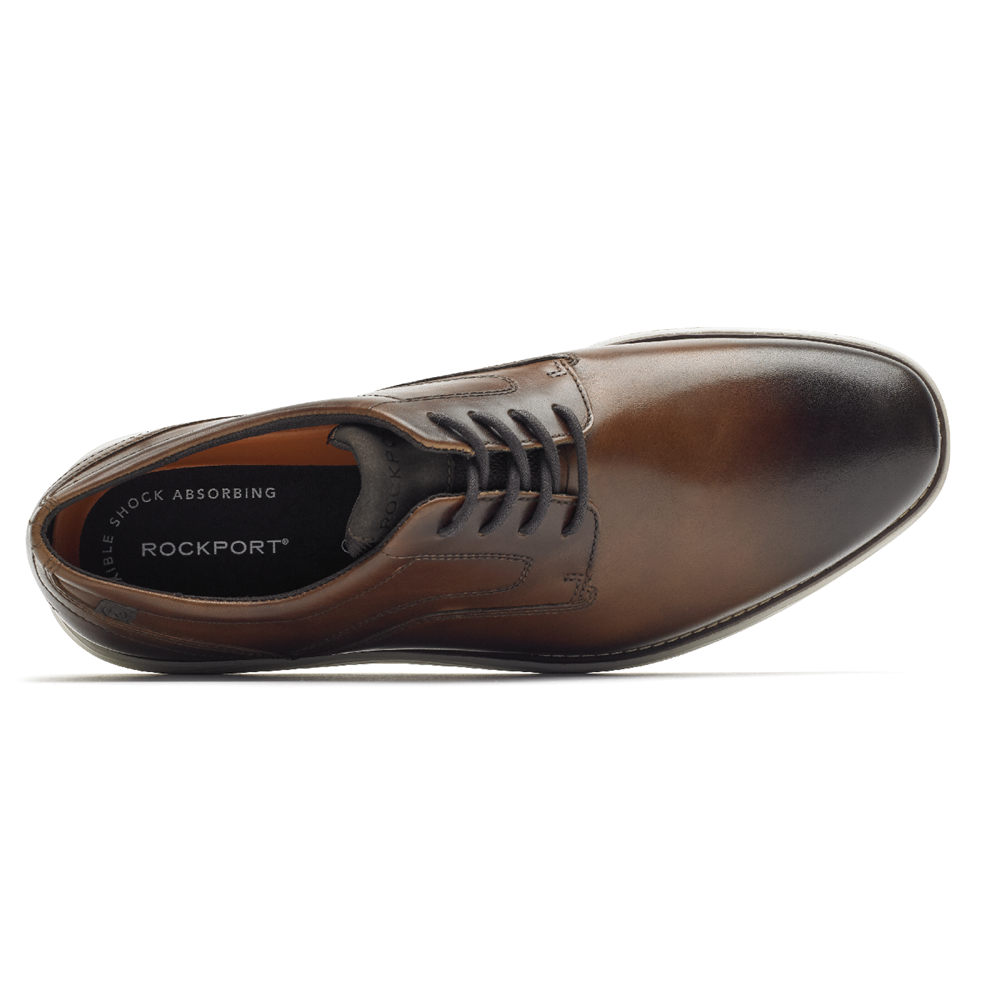 Oxfords Rockport Hombre Mexico - Garett Plain Toe Marrom - NAPLF2180